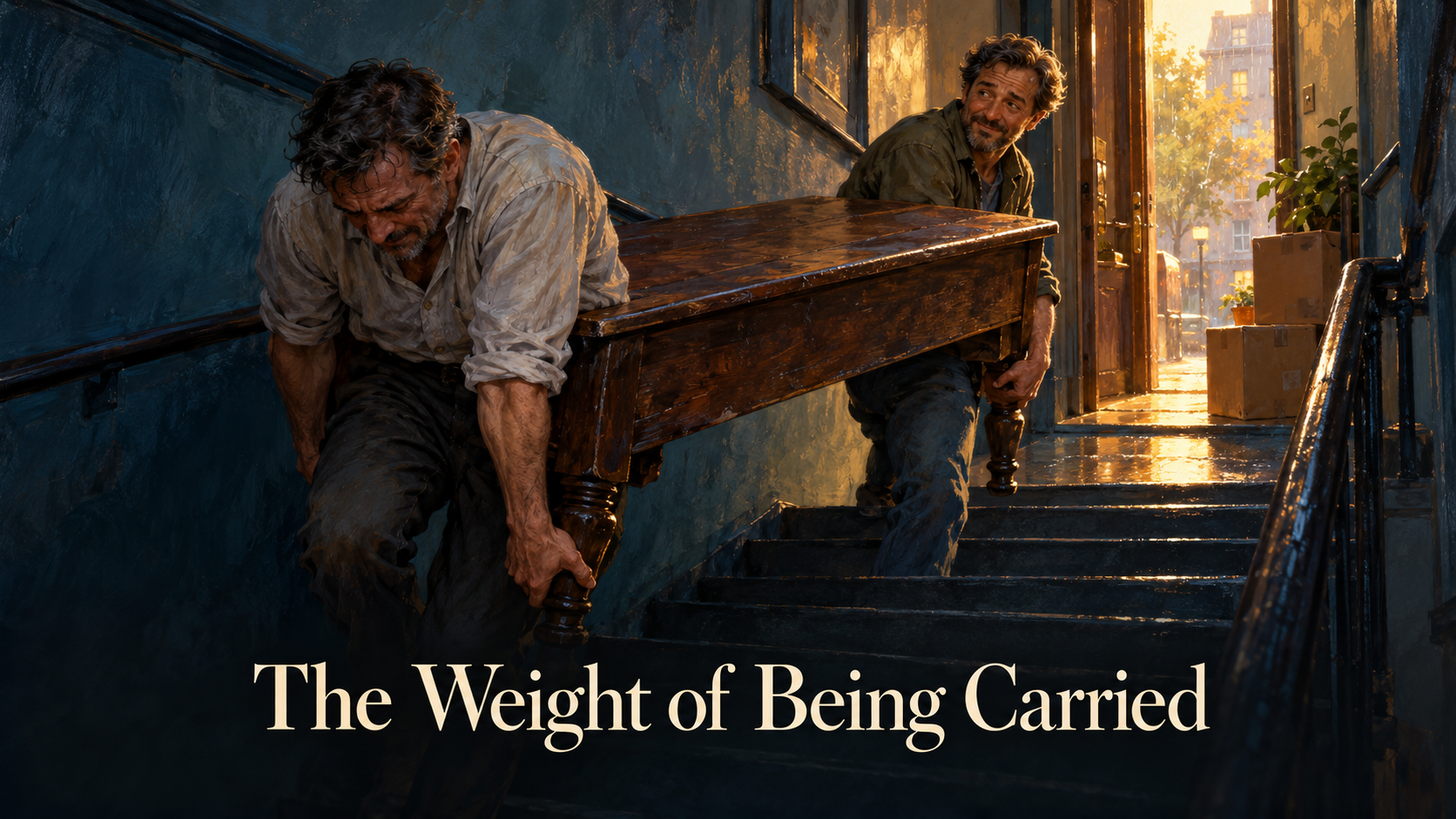 The Weight of Being Carried An old friendship, a difficult journey, and the words a man wished he had chosen differently